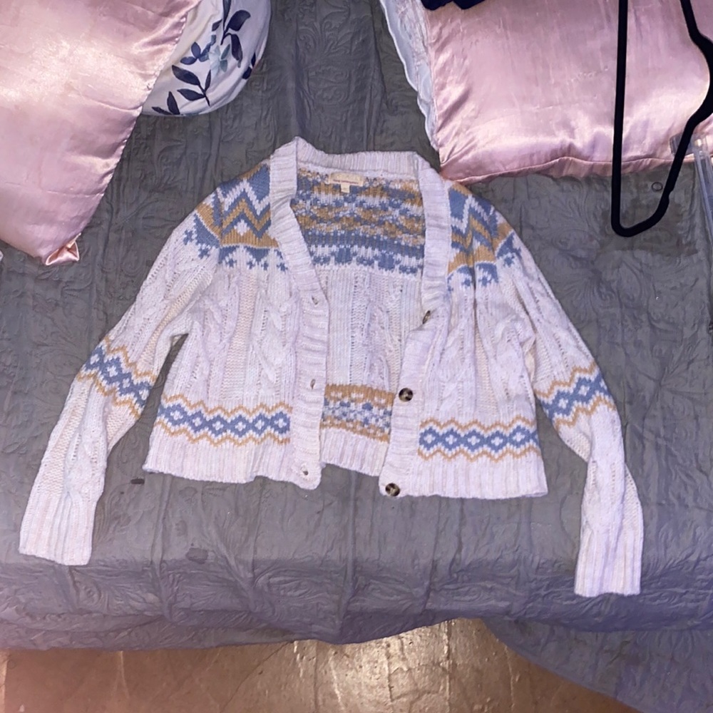 cardigan and matching crop top: Medium: never worn